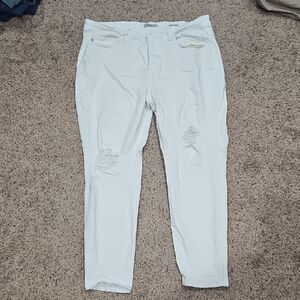 Judy Blue Women's White Distressed Skinny Jeans